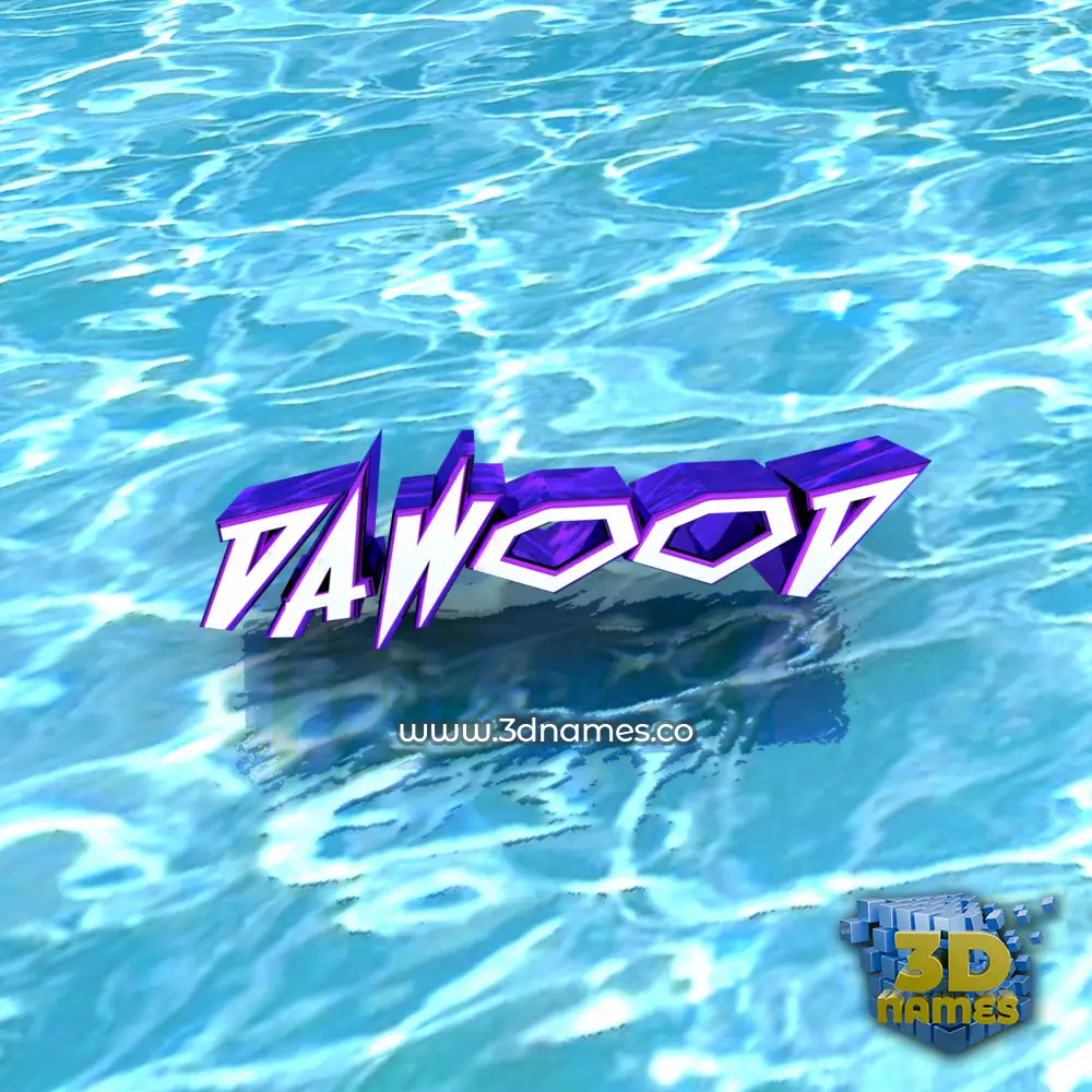 dawood in Water style - 3D name wallpaper