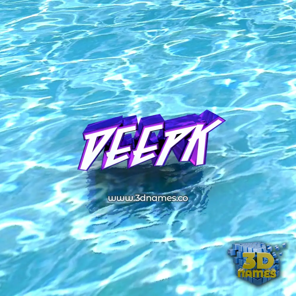deepk in Water style - 3D name wallpaper