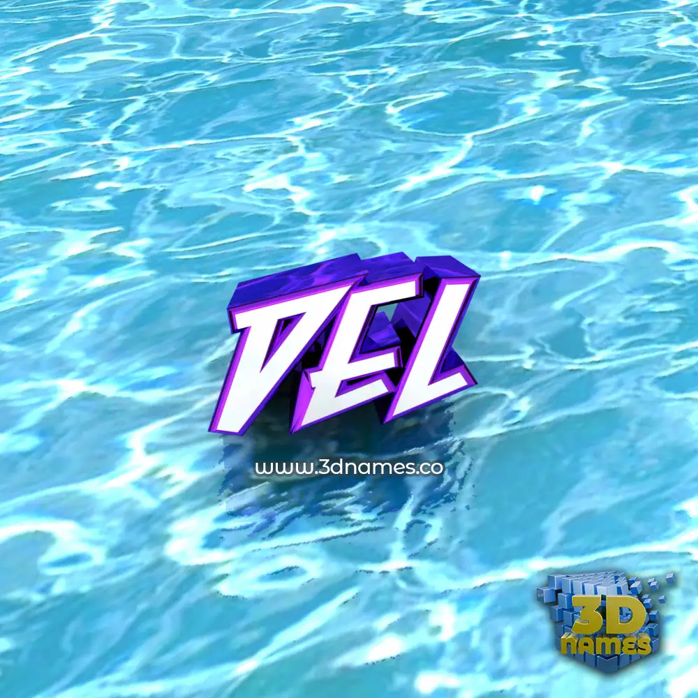 del in Water style - 3D name wallpaper