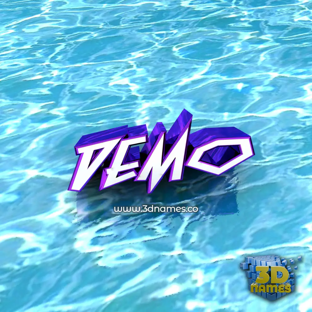 demo in Water style - 3D name wallpaper