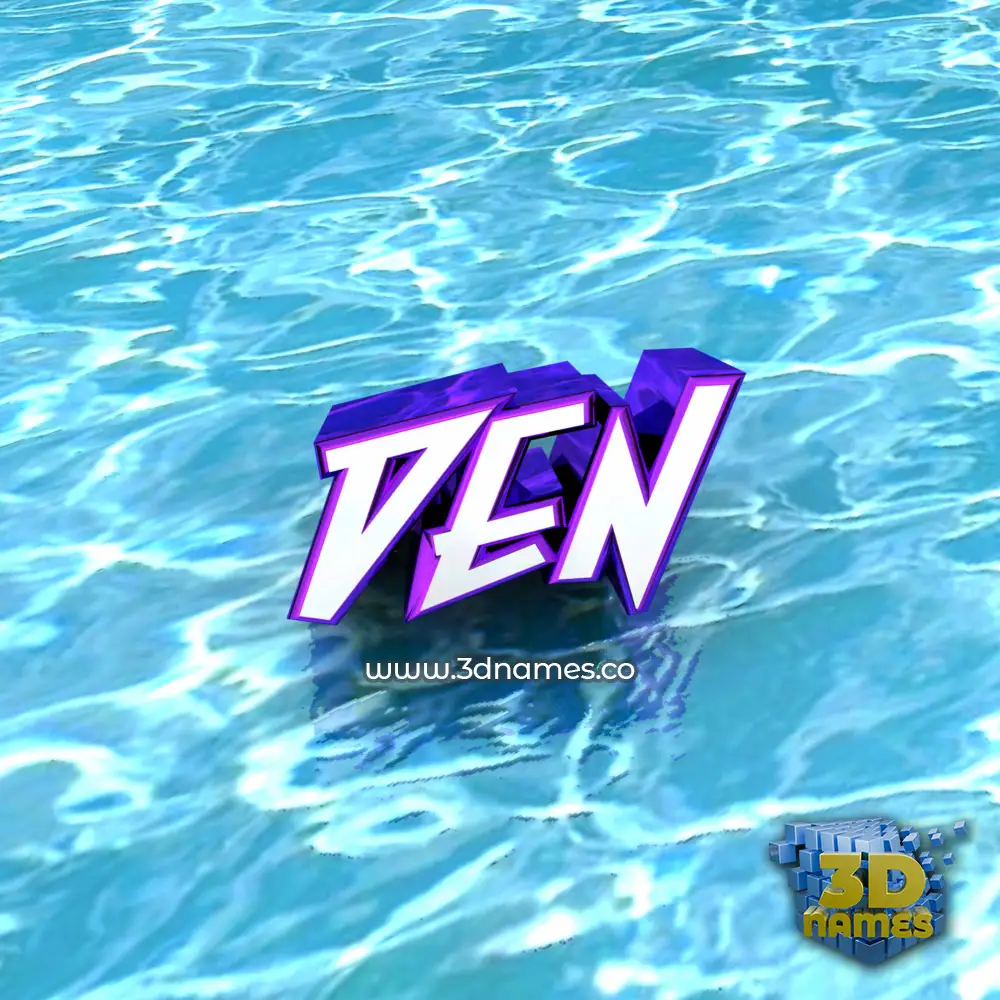 den in Water style - 3D name wallpaper