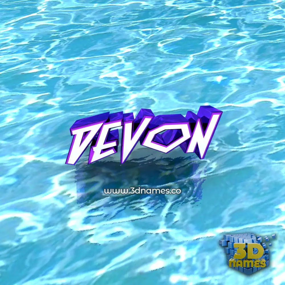 devon in Water style - 3D name wallpaper