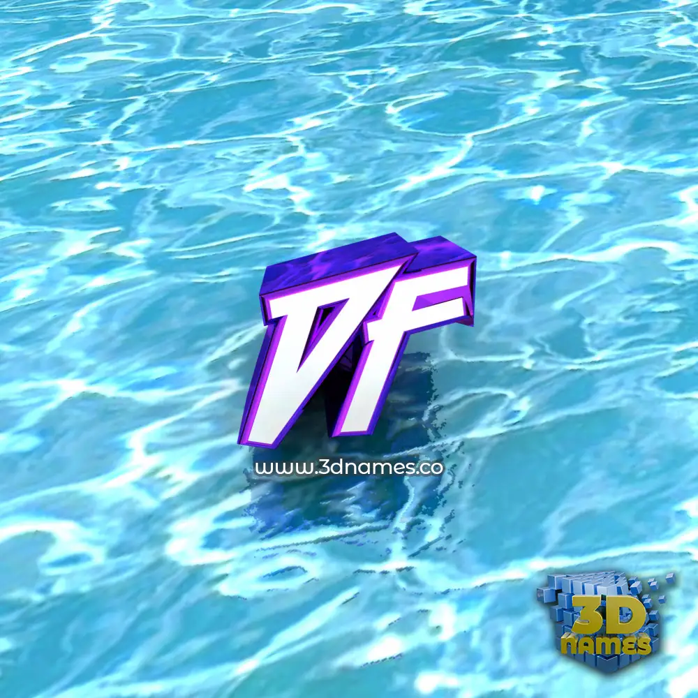 df in Water style - 3D name wallpaper