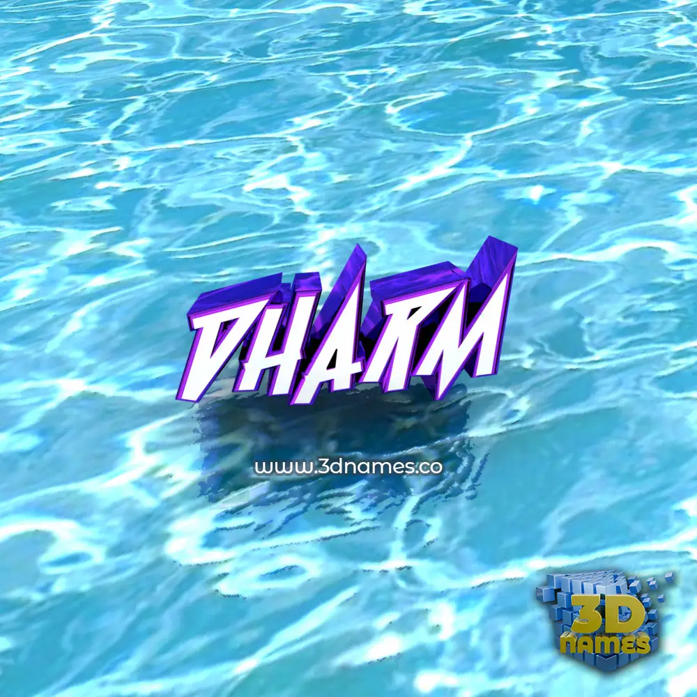 dharm in Water style - 3D name wallpaper
