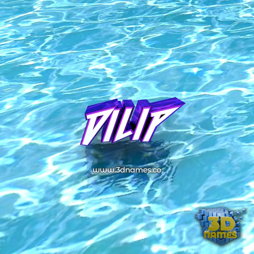 dilip in Water style - 3D name wallpaper