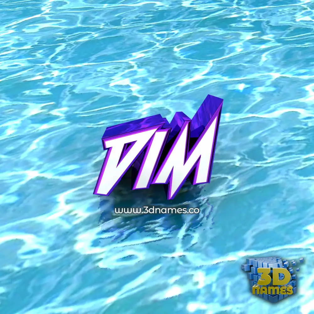 dim in Water style - 3D name wallpaper