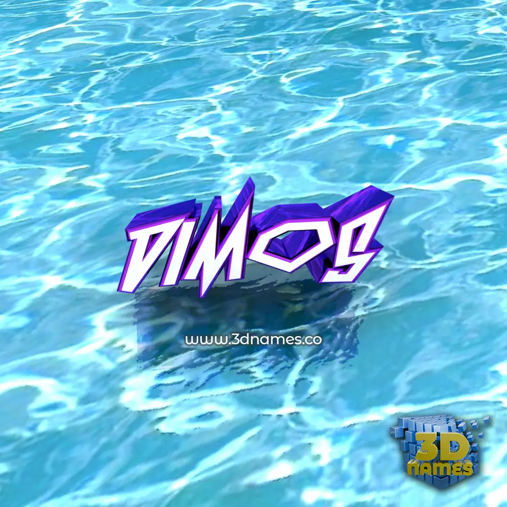 dimos in Water style - 3D name wallpaper