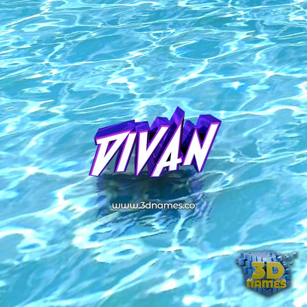 divan in Water style - 3D name wallpaper