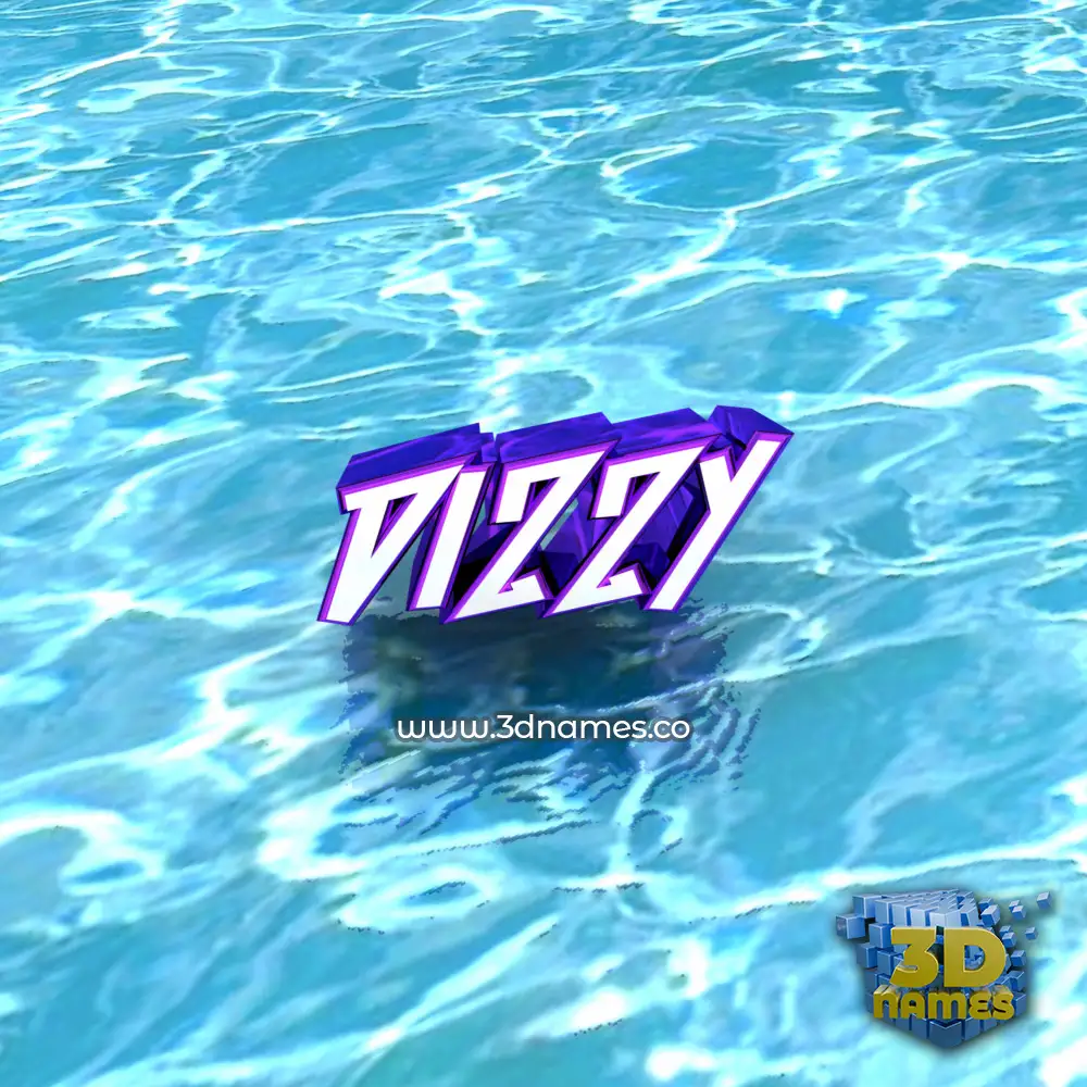 dizzy in Water style - 3D name wallpaper