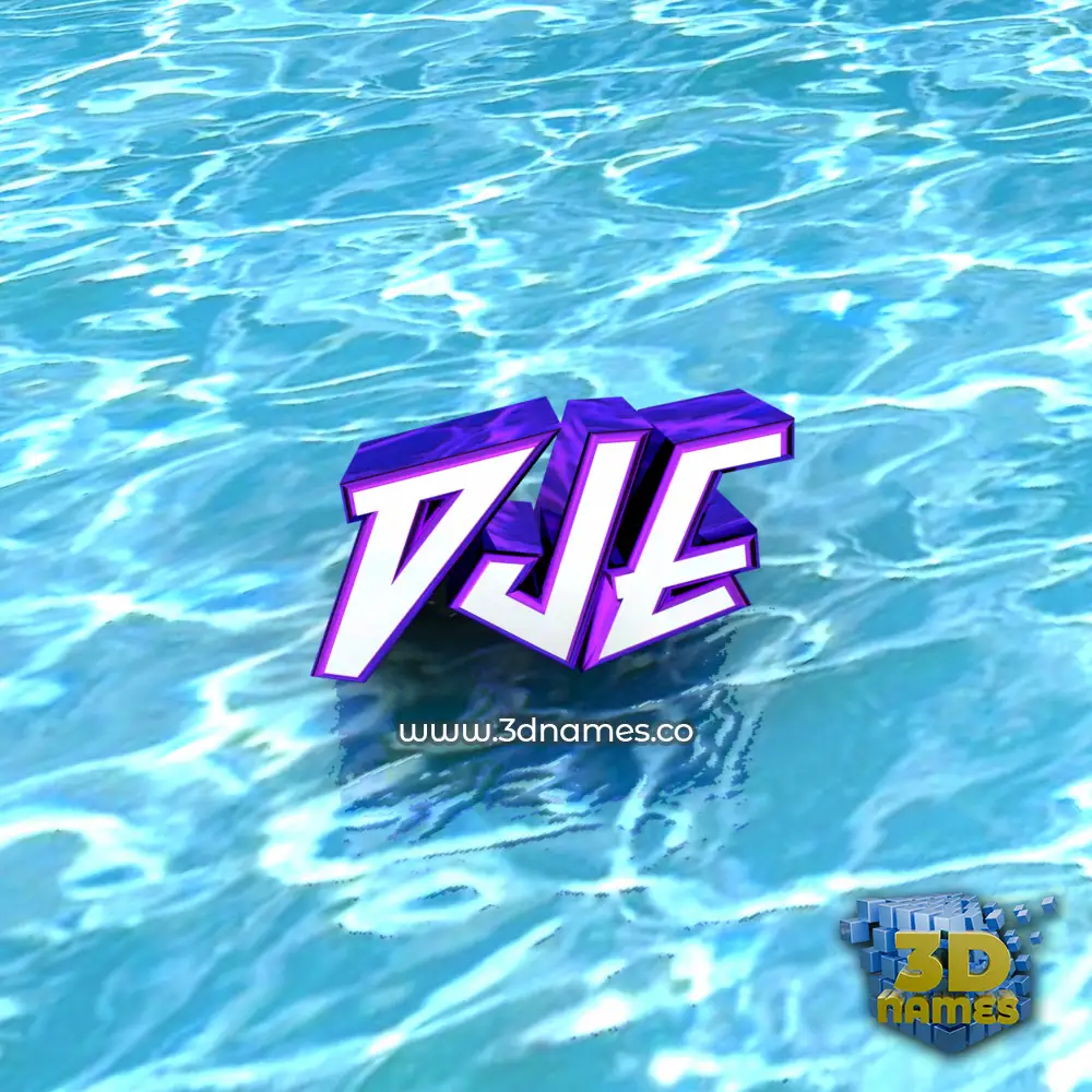 dje in Water style - 3D name wallpaper