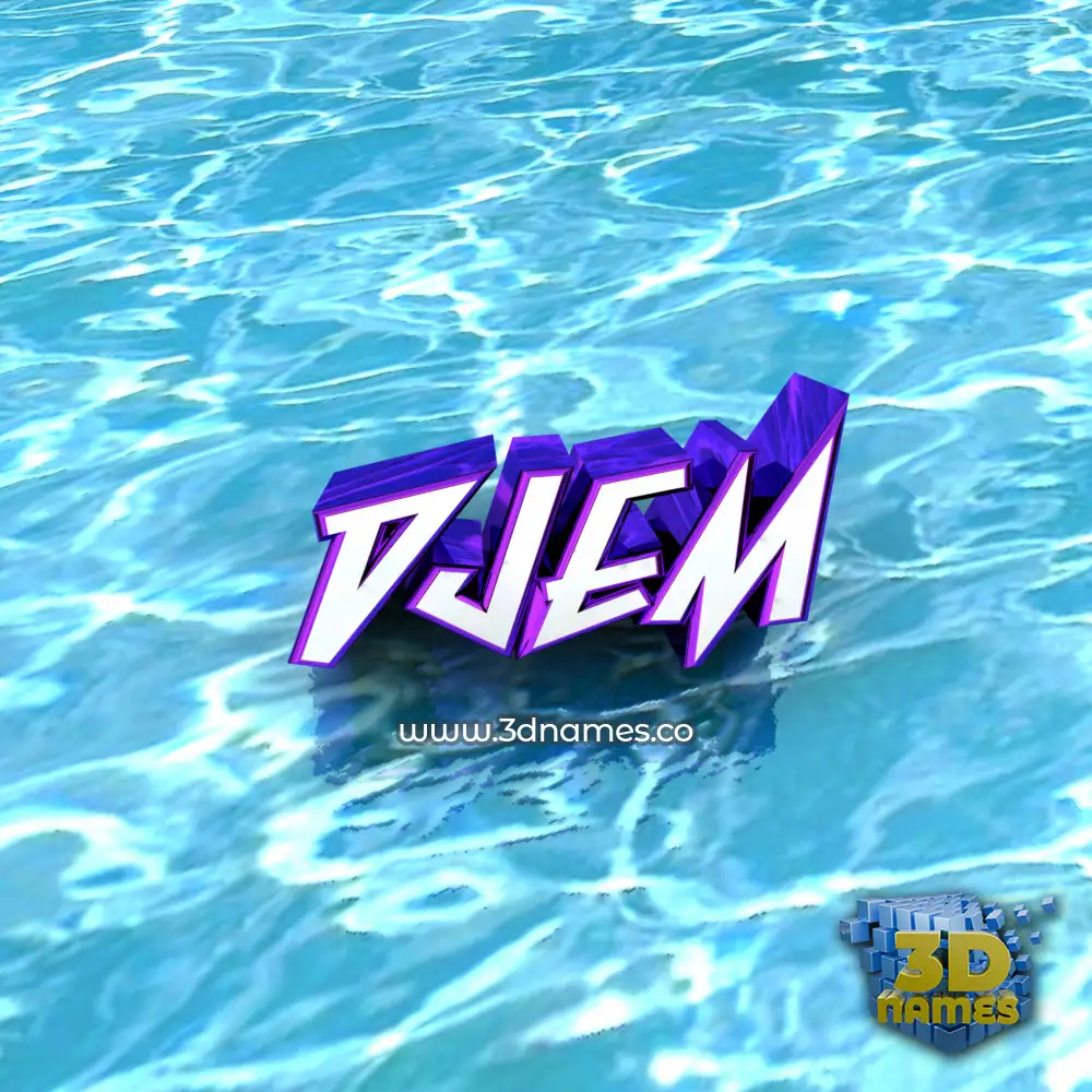 djem in Water style - 3D name wallpaper