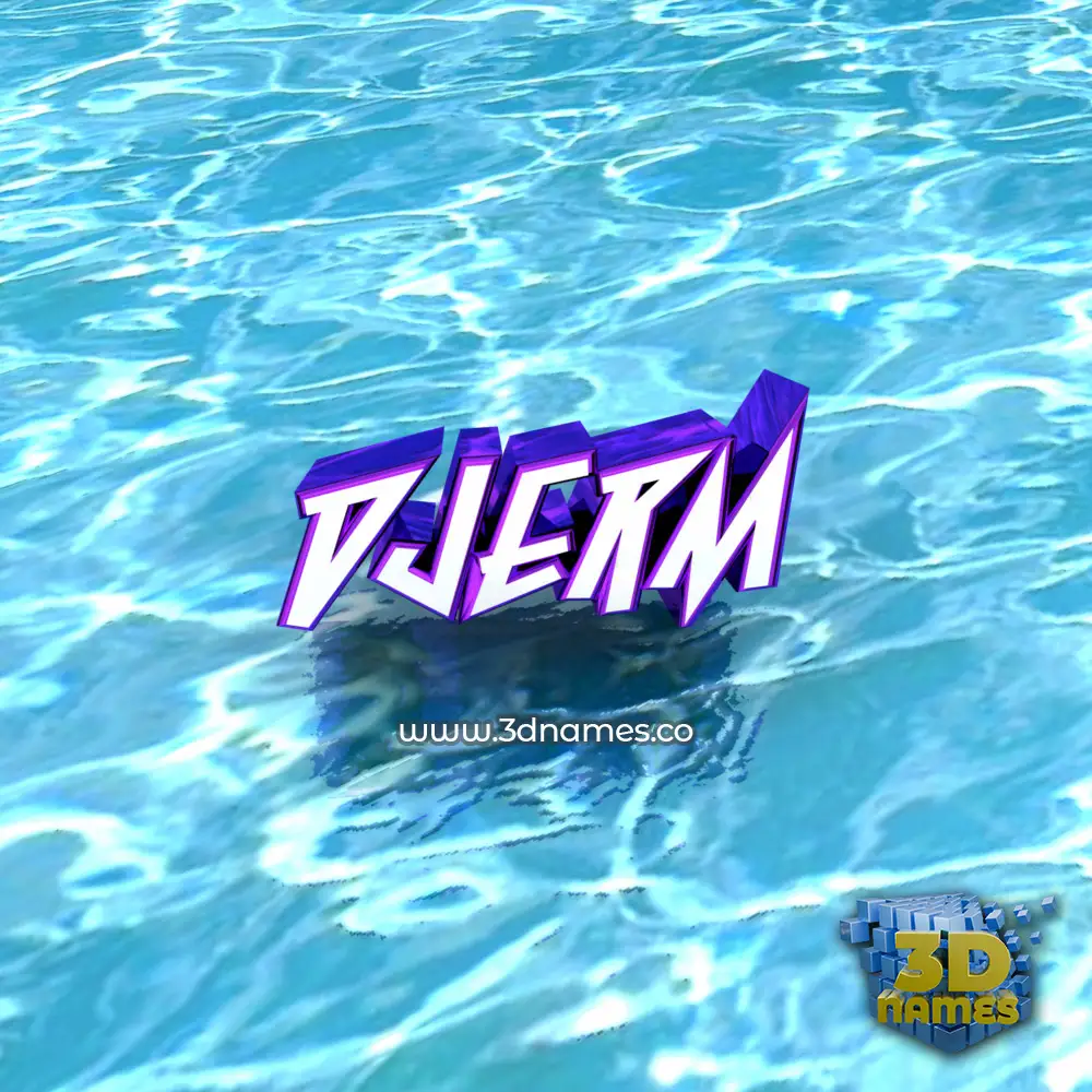 djerm in Water style - 3D name wallpaper