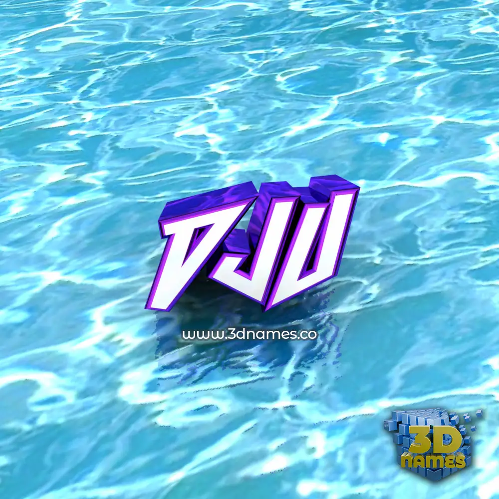 dju in Water style - 3D name wallpaper