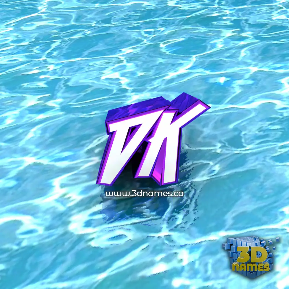 dk in Water style - 3D name wallpaper