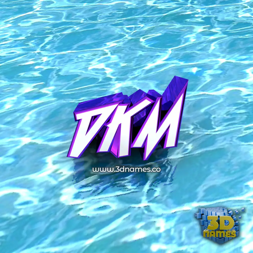 dkm in Water style - 3D name wallpaper