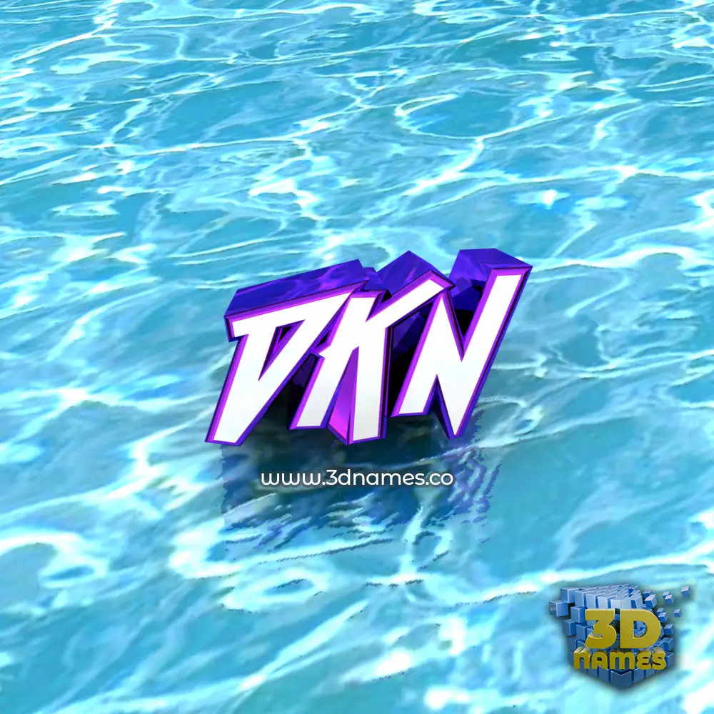 dkn in Water style - 3D name wallpaper