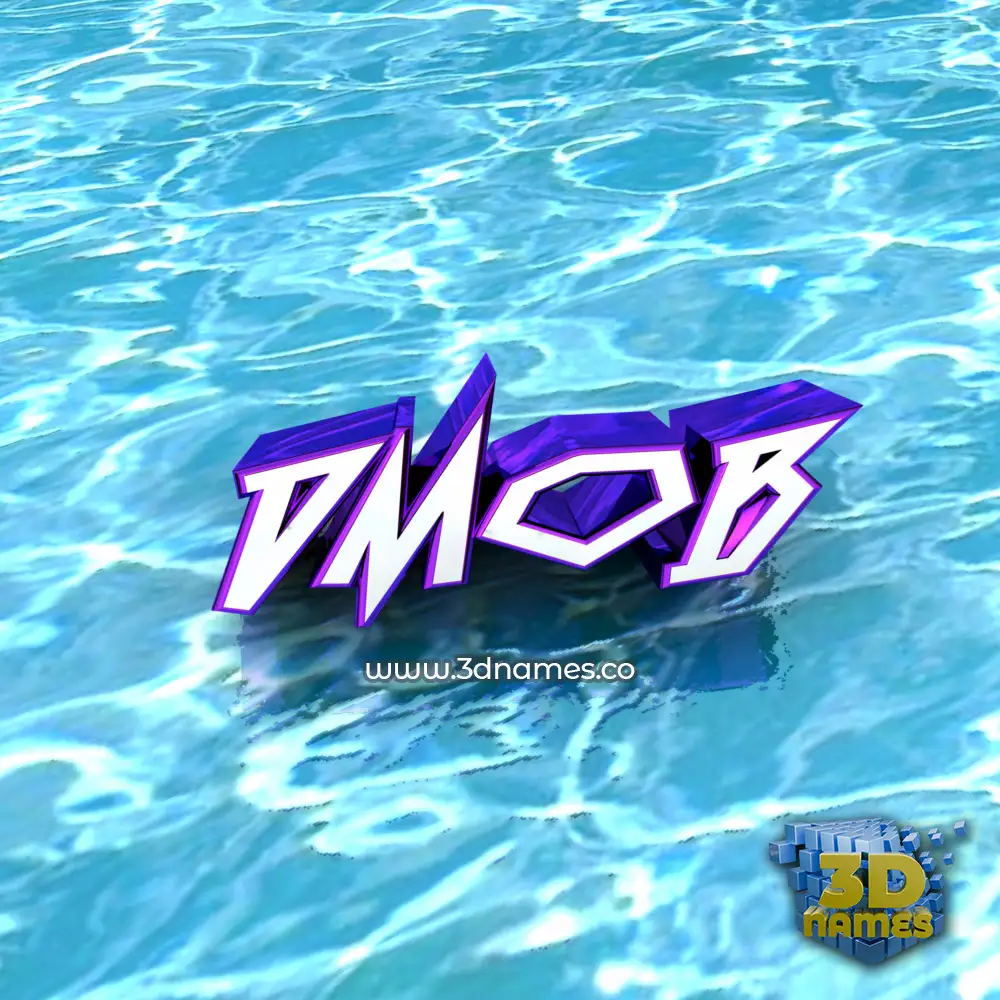 dmob in Water style - 3D name wallpaper