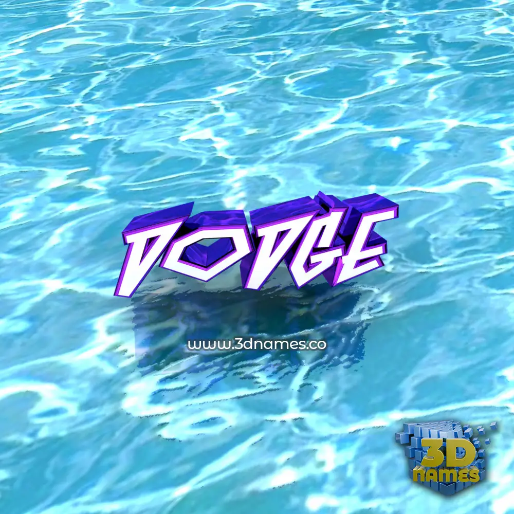 dodge in Water style - 3D name wallpaper