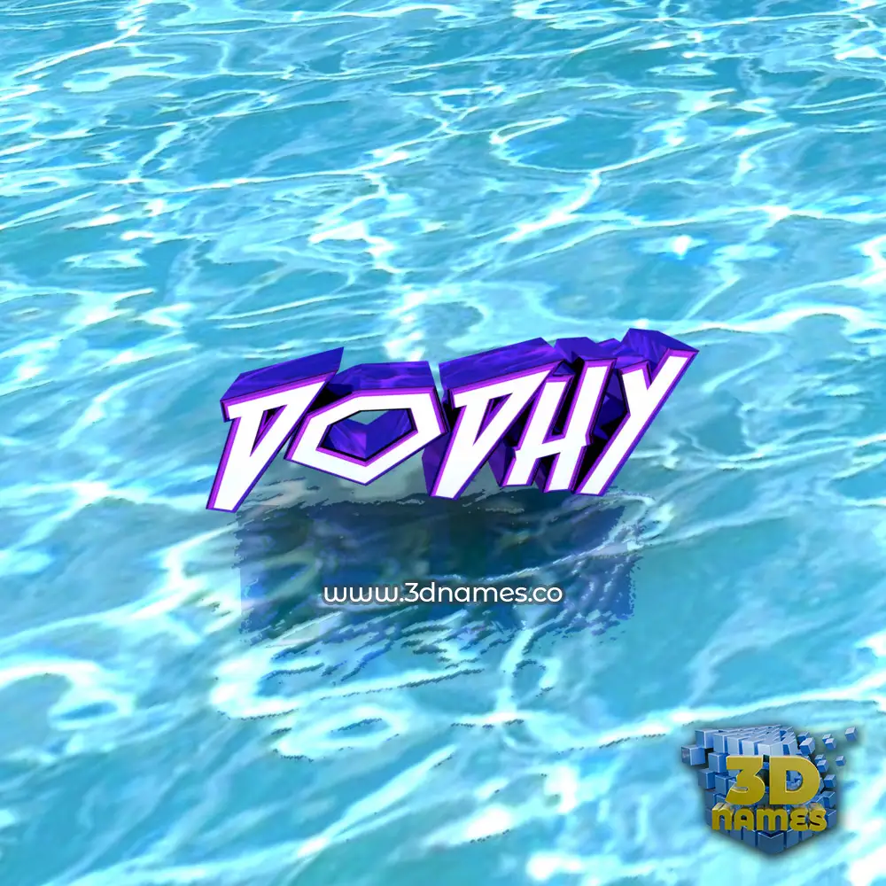 dodhy in Water style - 3D name wallpaper