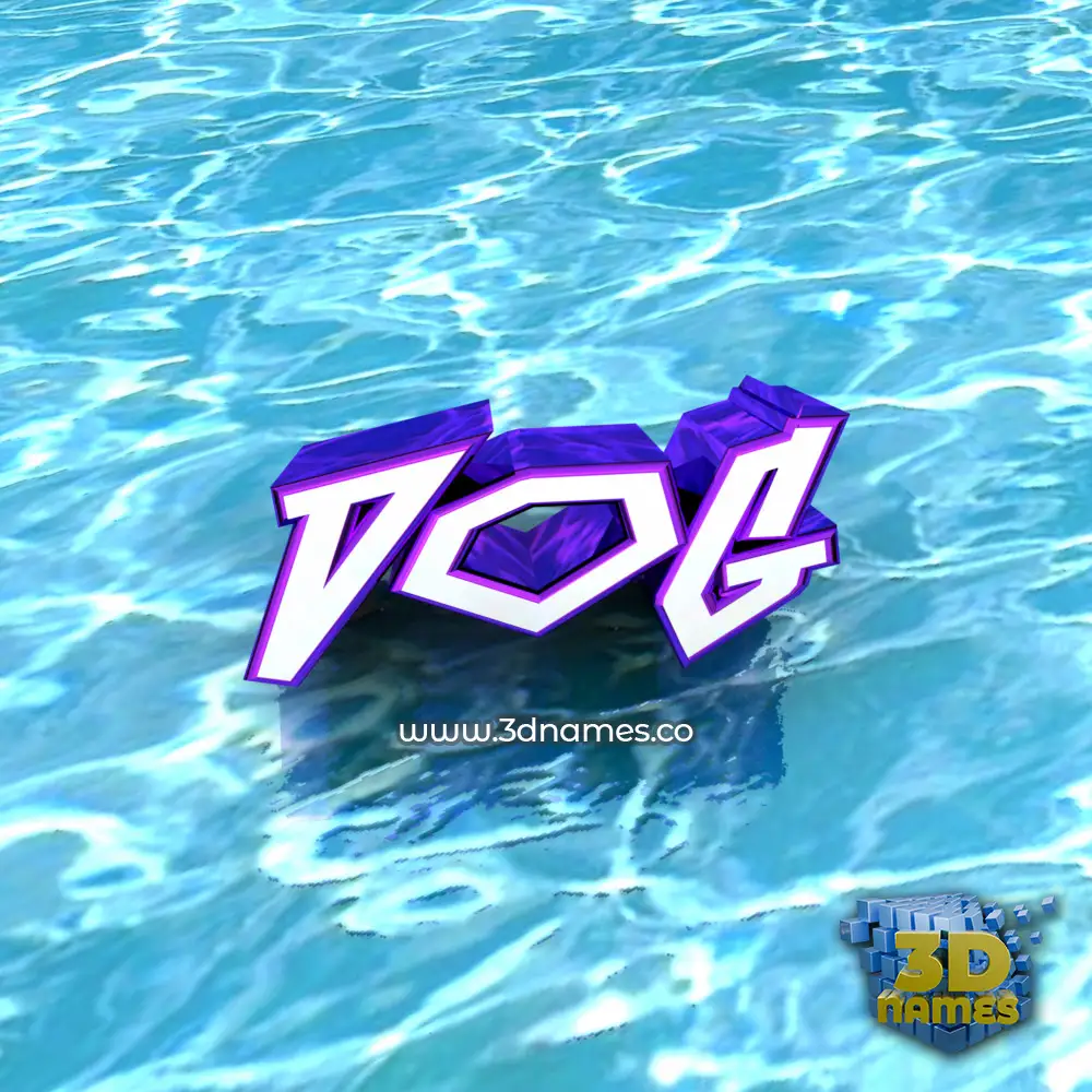 dog in Water style - 3D name wallpaper