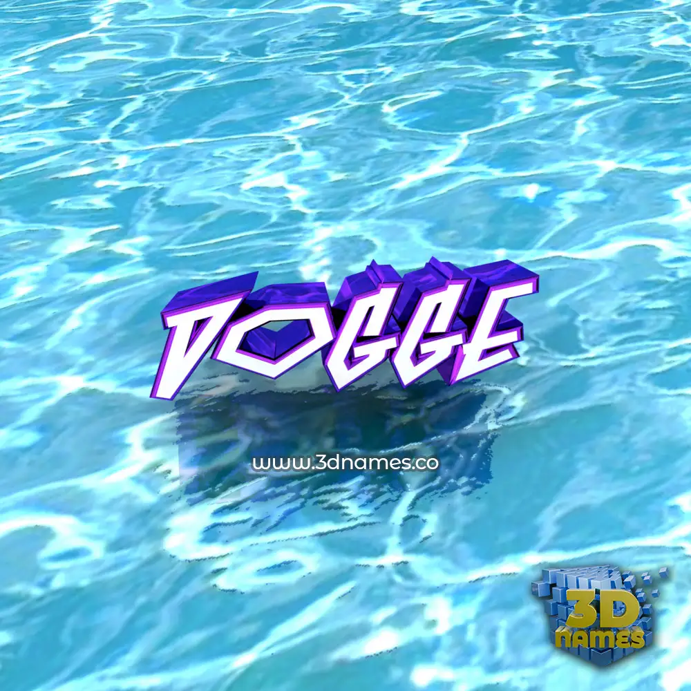 dogge in Water style - 3D name wallpaper