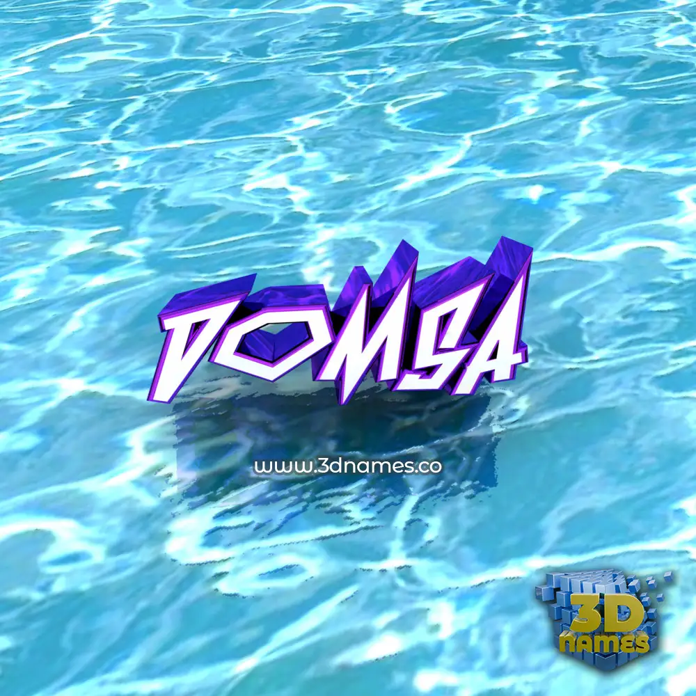 domsa in Water style - 3D name wallpaper