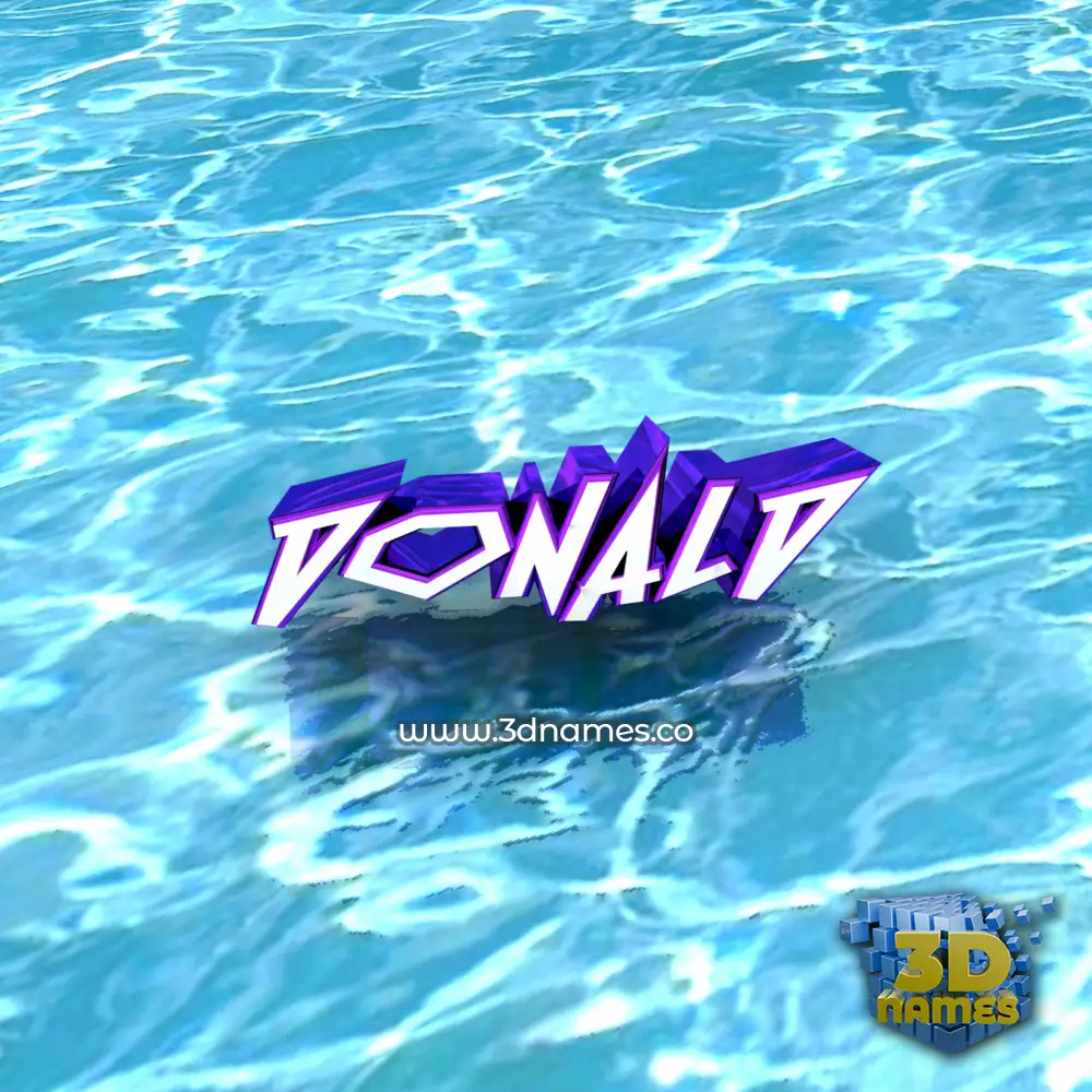 donald in Water style - 3D name wallpaper