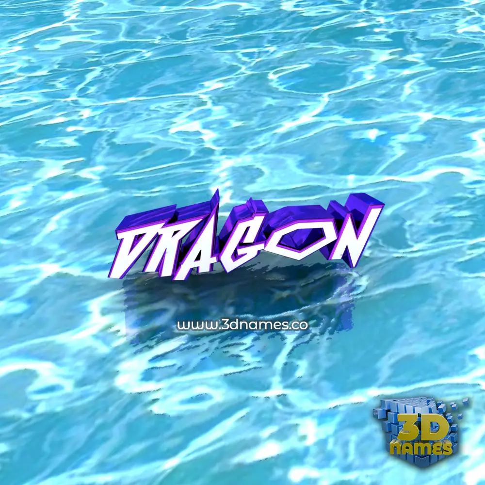 dragon in Water style - 3D name wallpaper