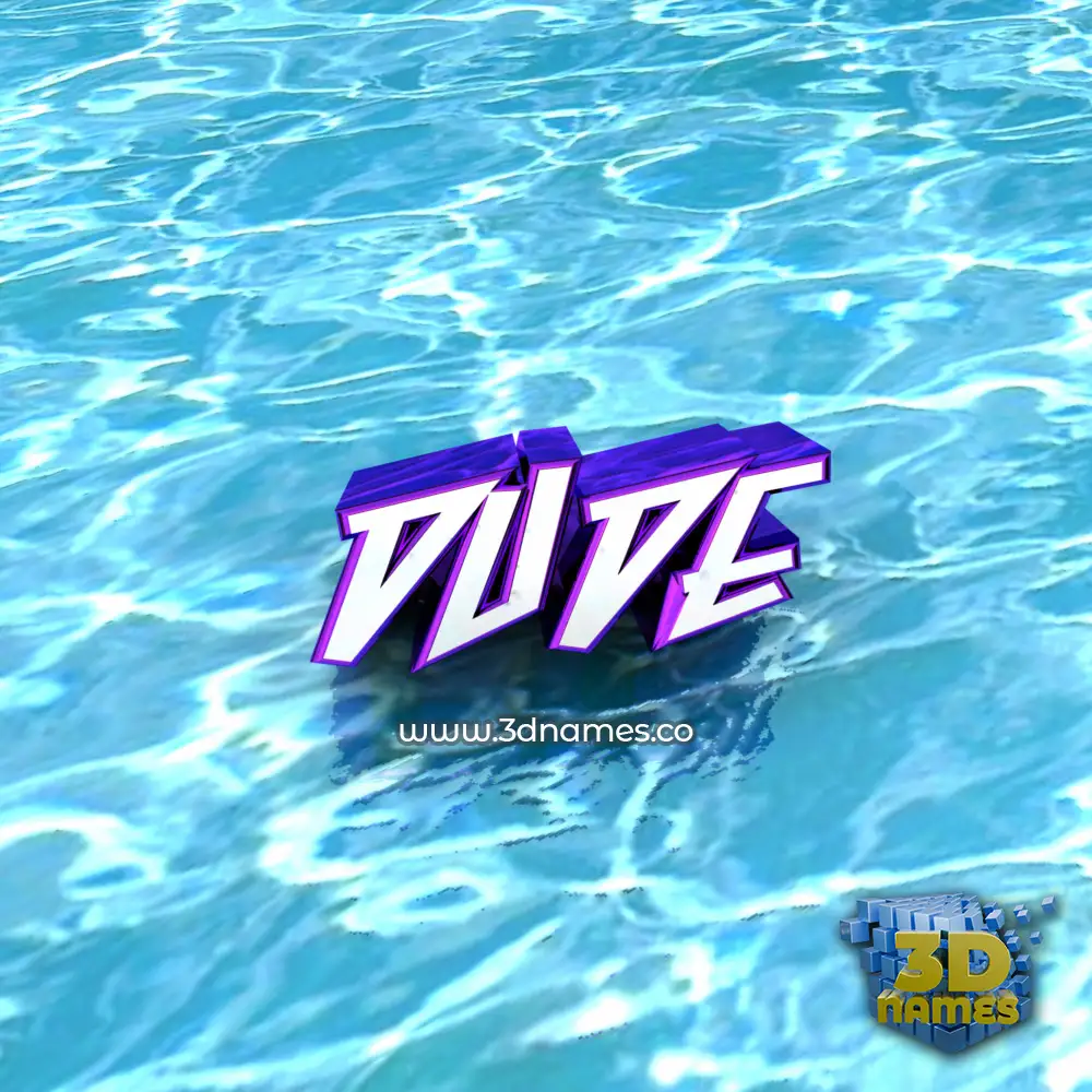 dude in Water style - 3D name wallpaper