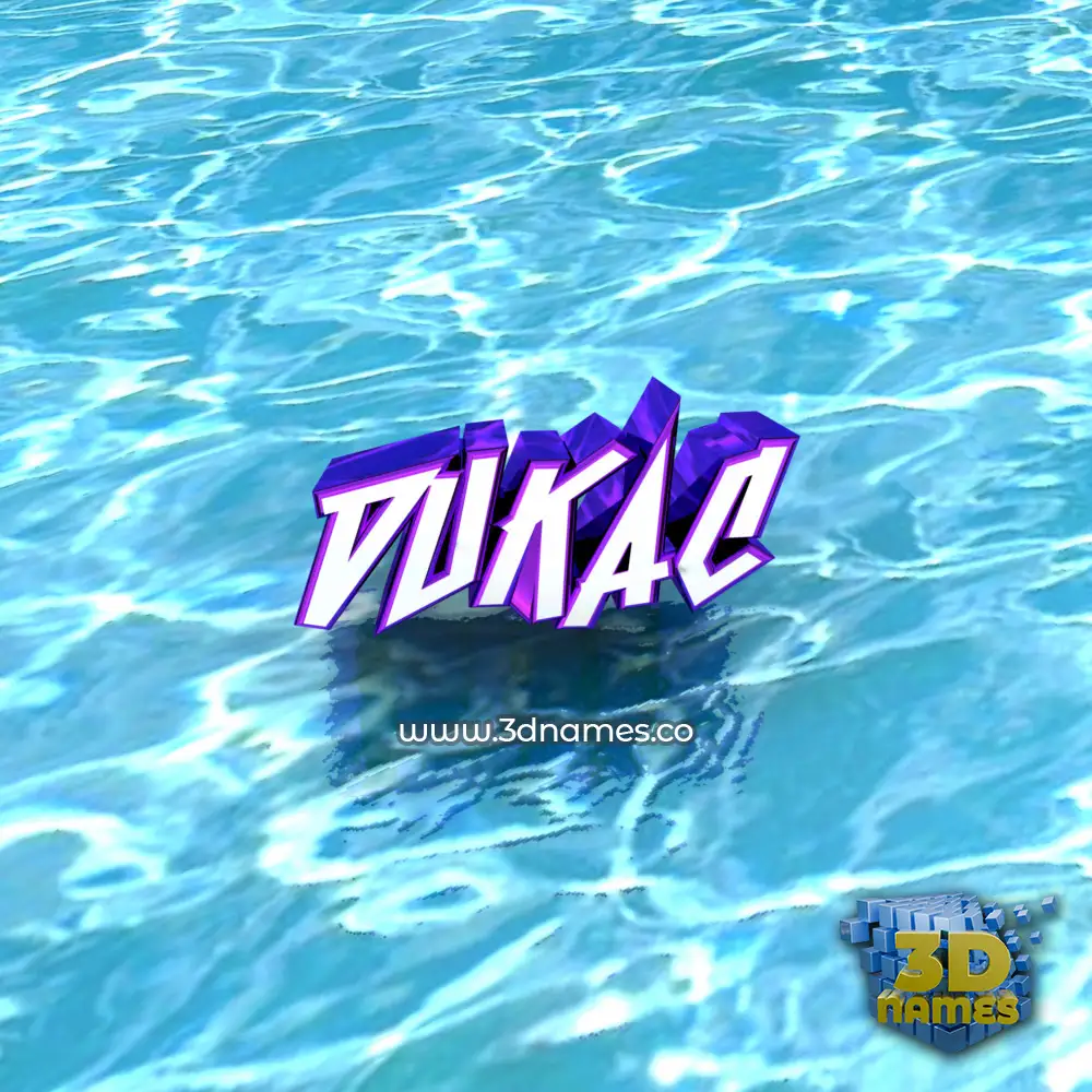 dukac in Water style - 3D name wallpaper