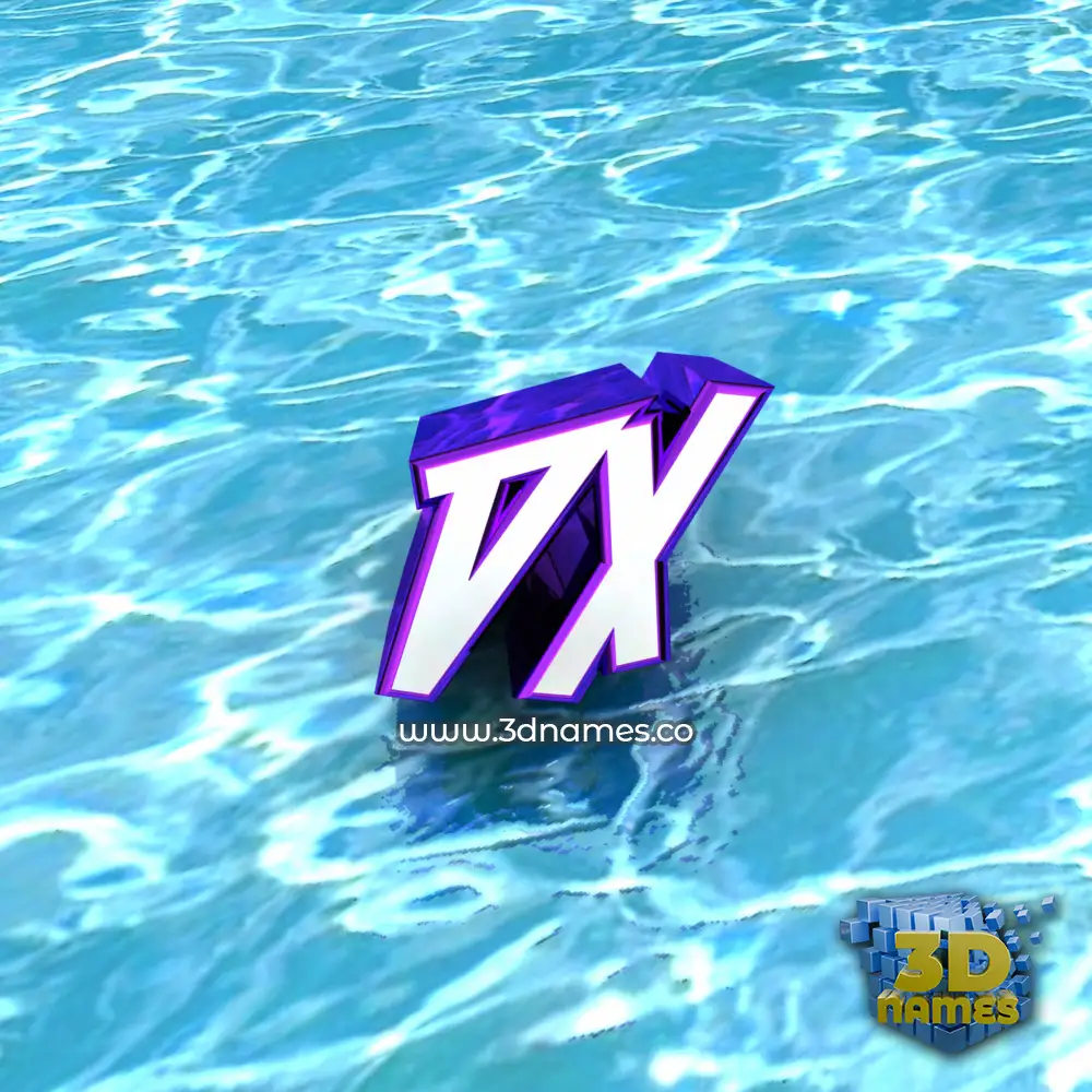 dx in Water style - 3D name wallpaper