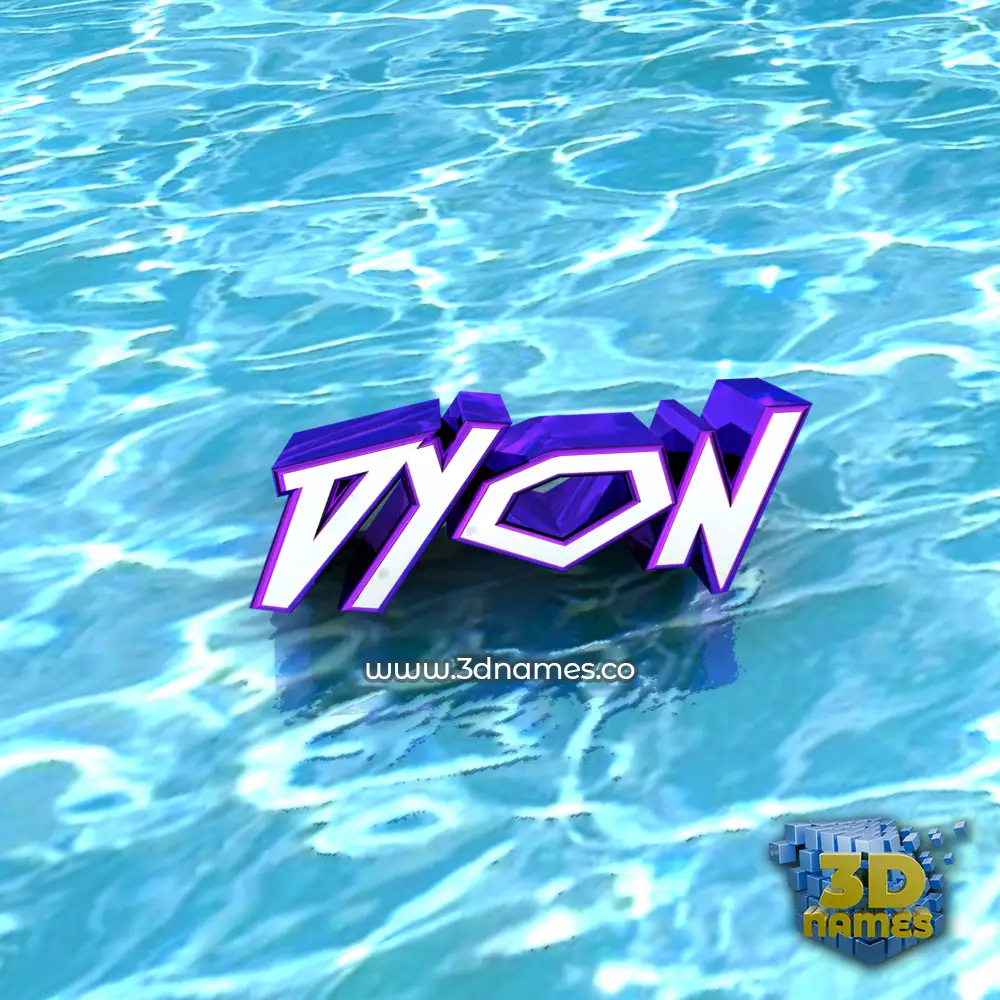 dyon in Water style - 3D name wallpaper