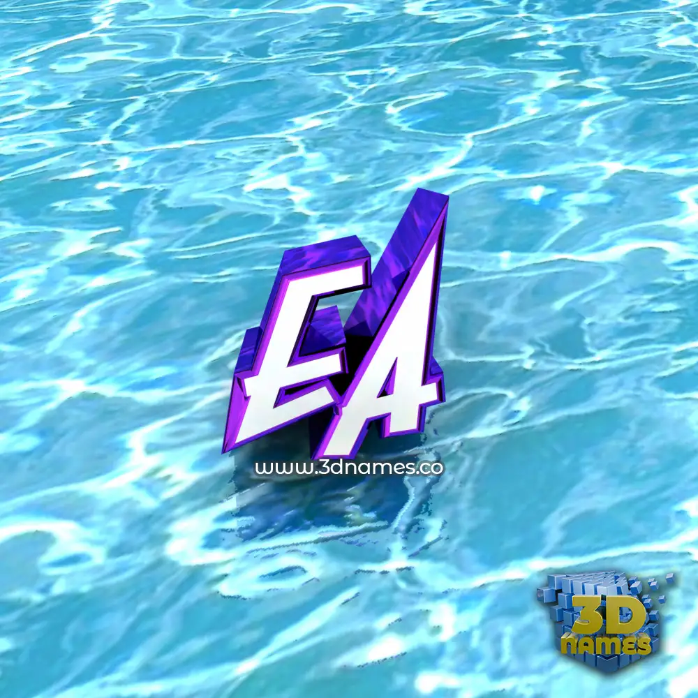 ea in Water style - 3D name wallpaper