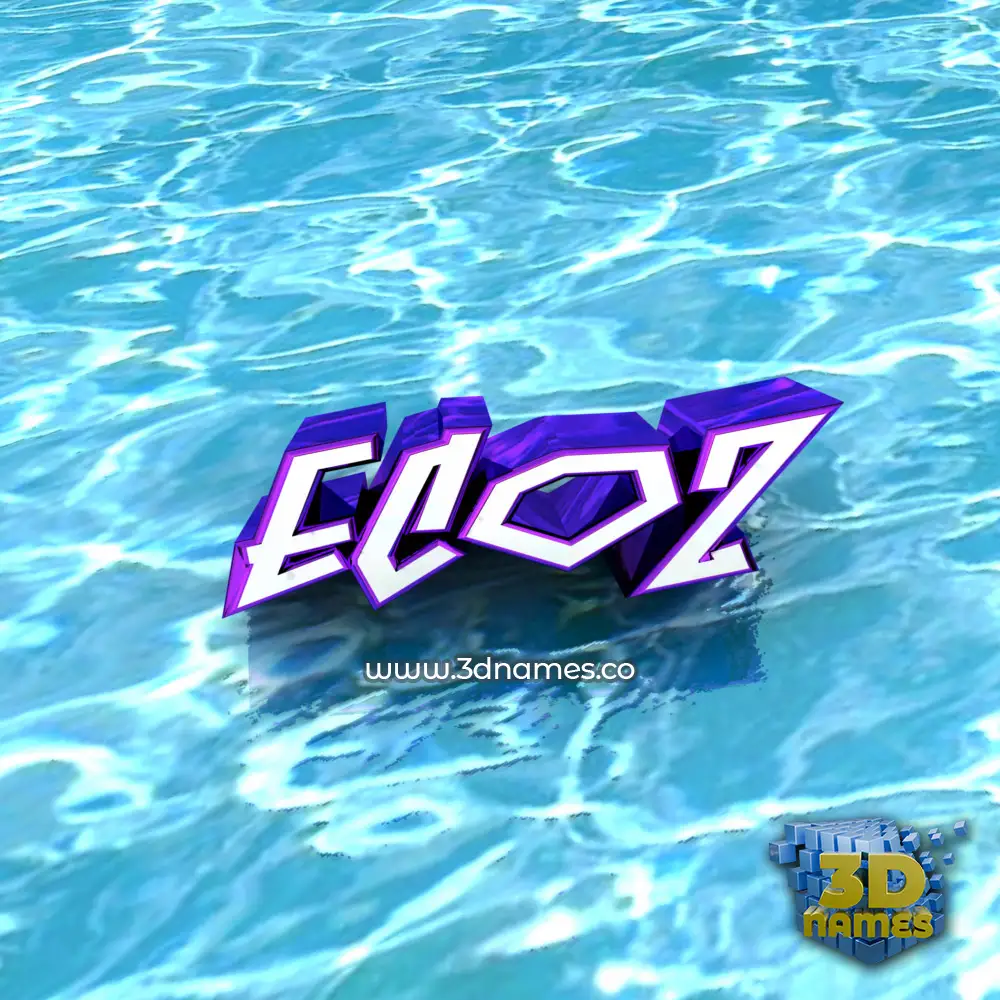ecoz in Water style - 3D name wallpaper