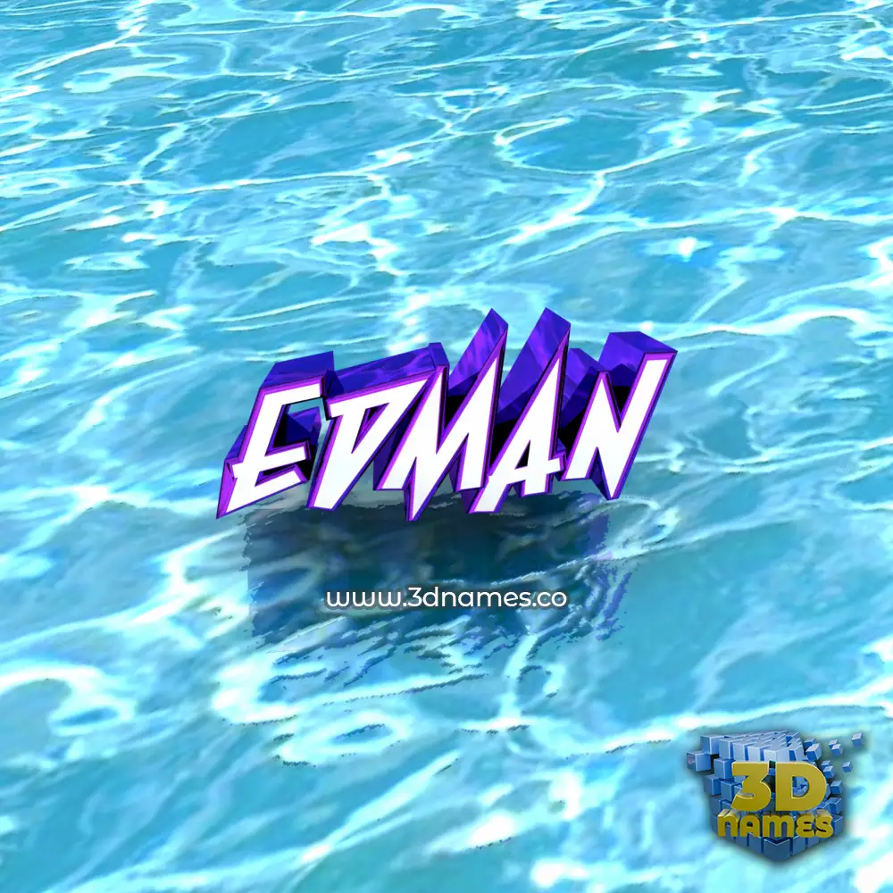 edman in Water style - 3D name wallpaper