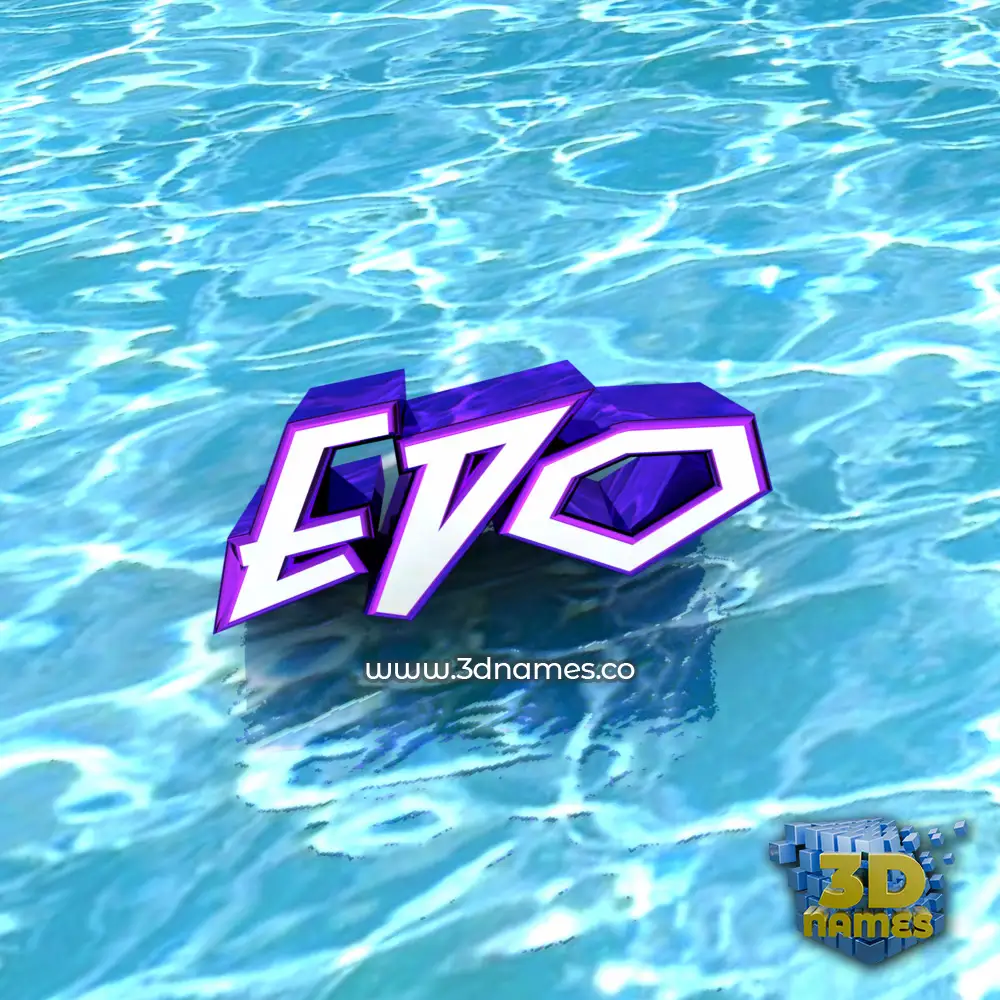 edo in Water style - 3D name wallpaper