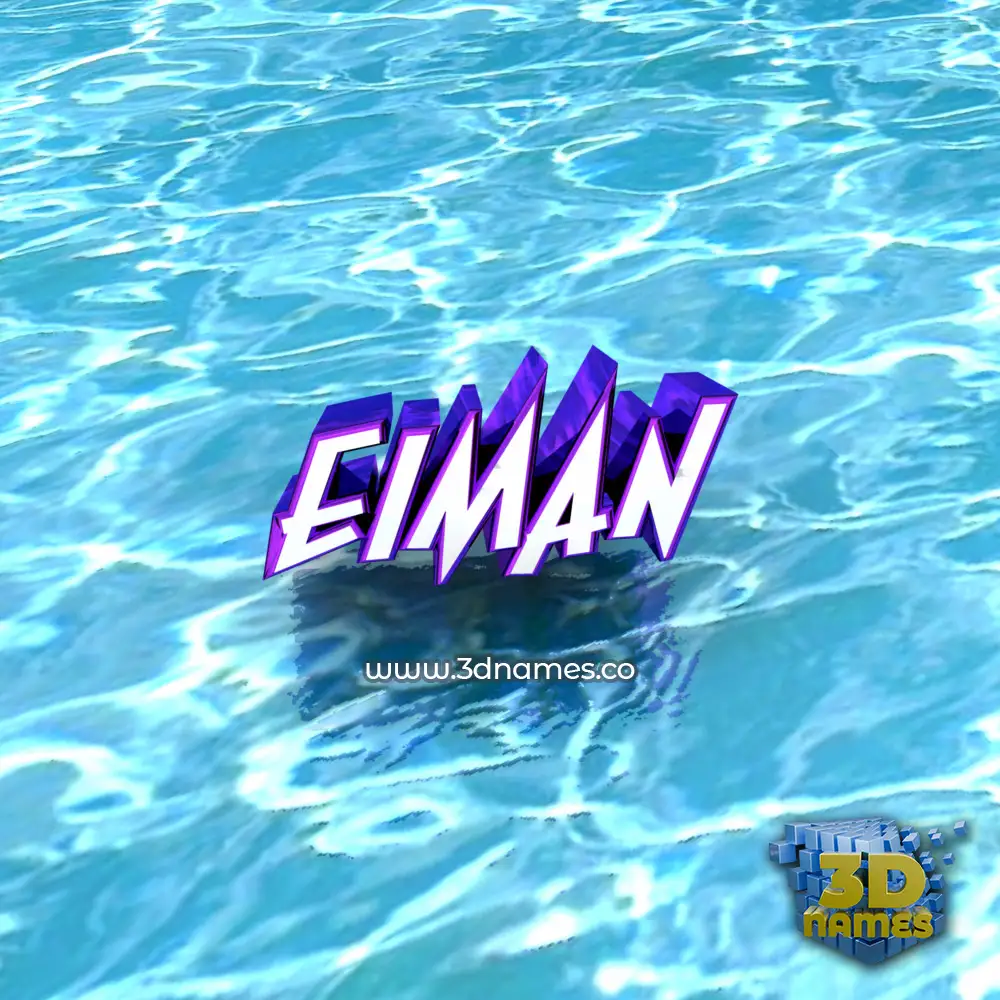 eiman in Water style - 3D name wallpaper