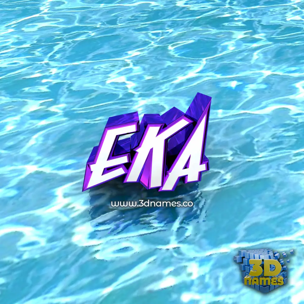 eka in Water style - 3D name wallpaper