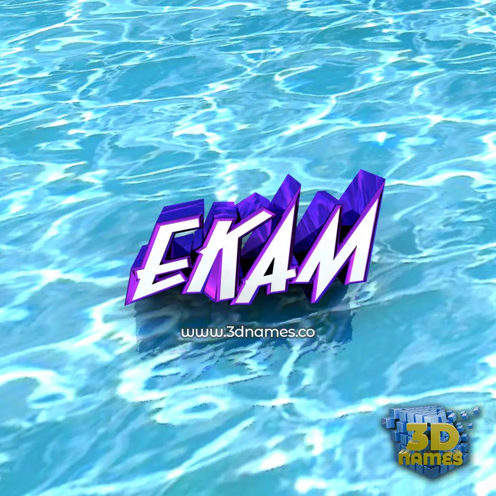 ekam in Water style - 3D name wallpaper