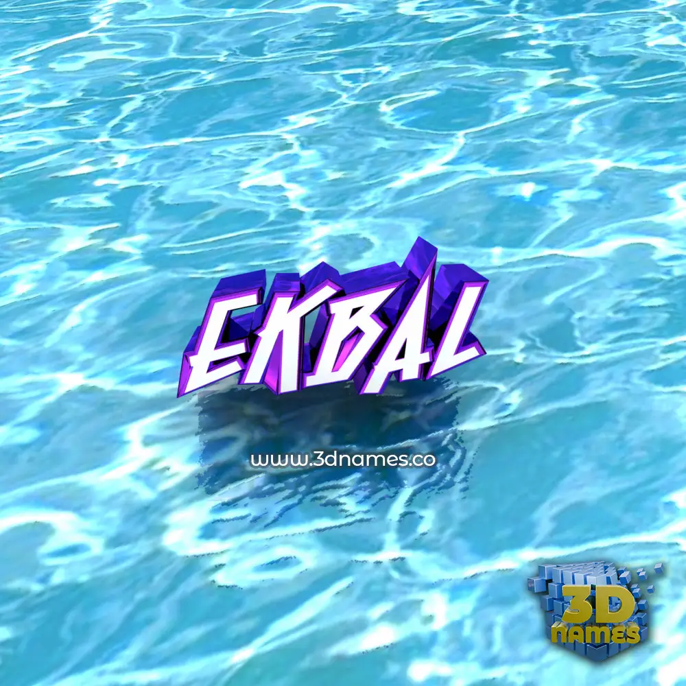 ekbal in Water style - 3D name wallpaper