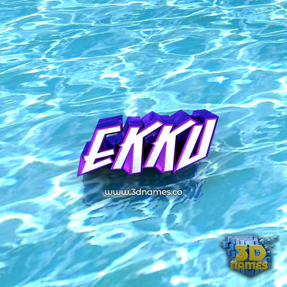 ekku in Water style - 3D name wallpaper