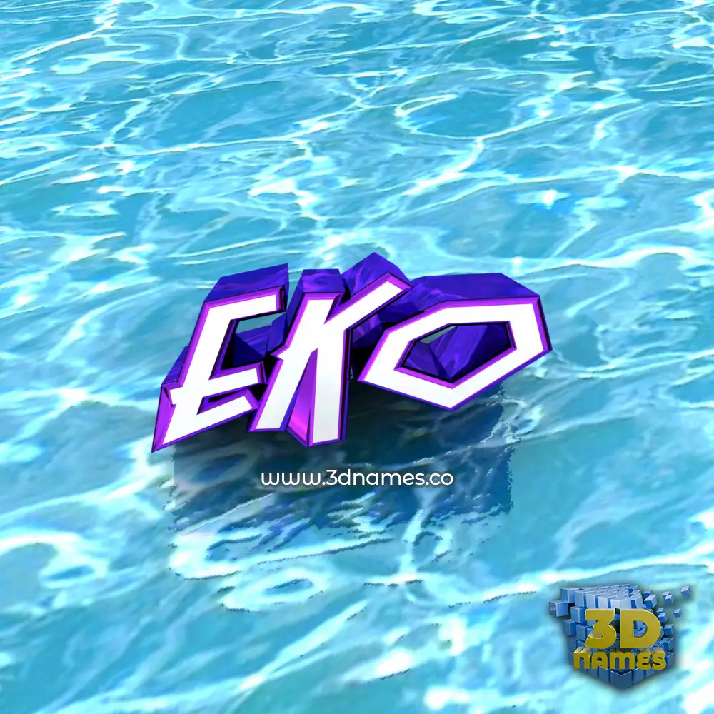 eko in Water style - 3D name wallpaper