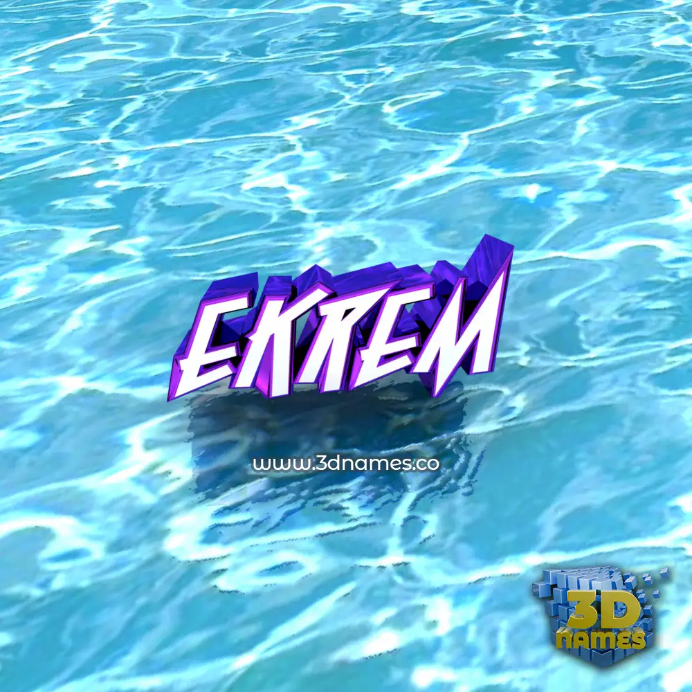 ekrem in Water style - 3D name wallpaper