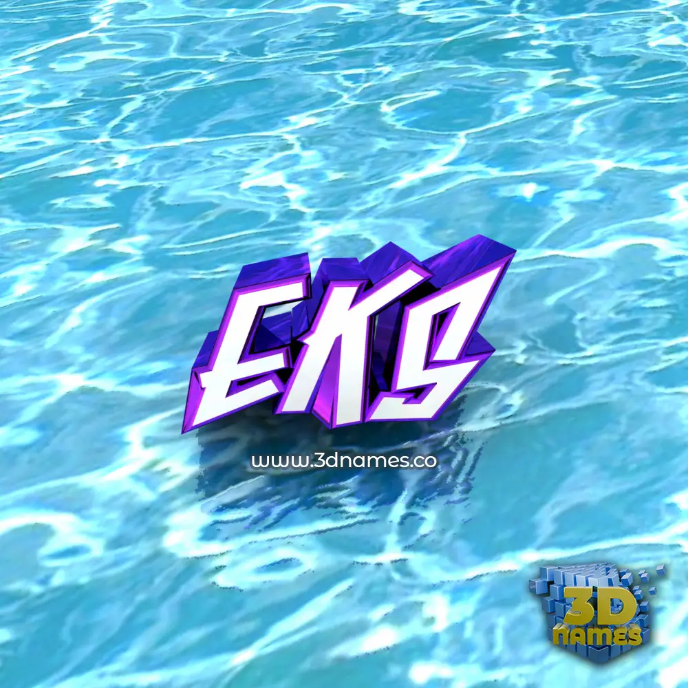 eks in Water style - 3D name wallpaper