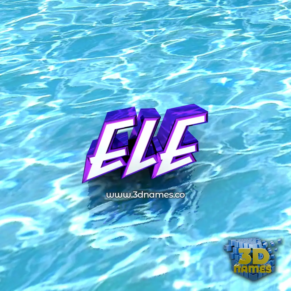 ele in Water style - 3D name wallpaper