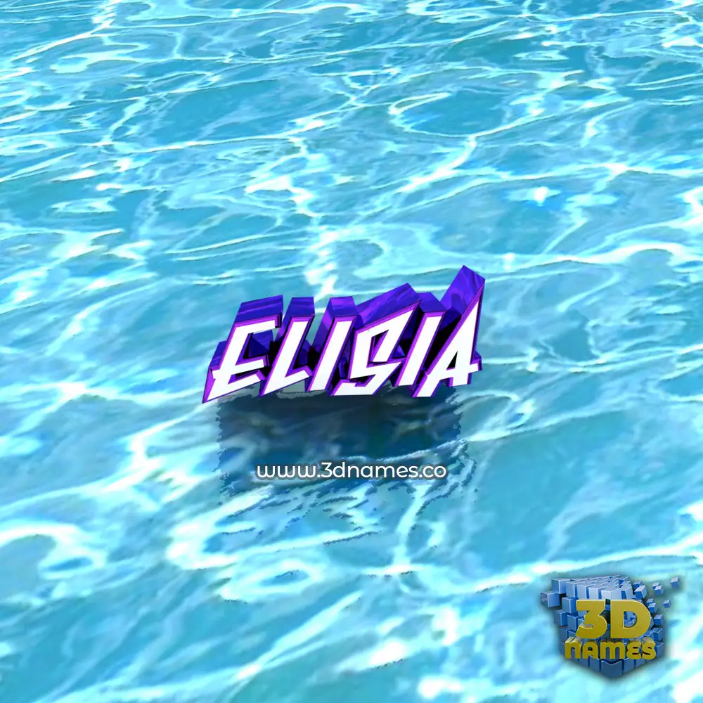 elisia in Water style - 3D name wallpaper