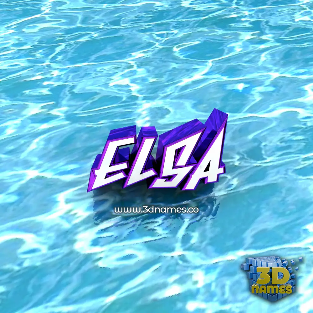 elsa in Water style - 3D name wallpaper