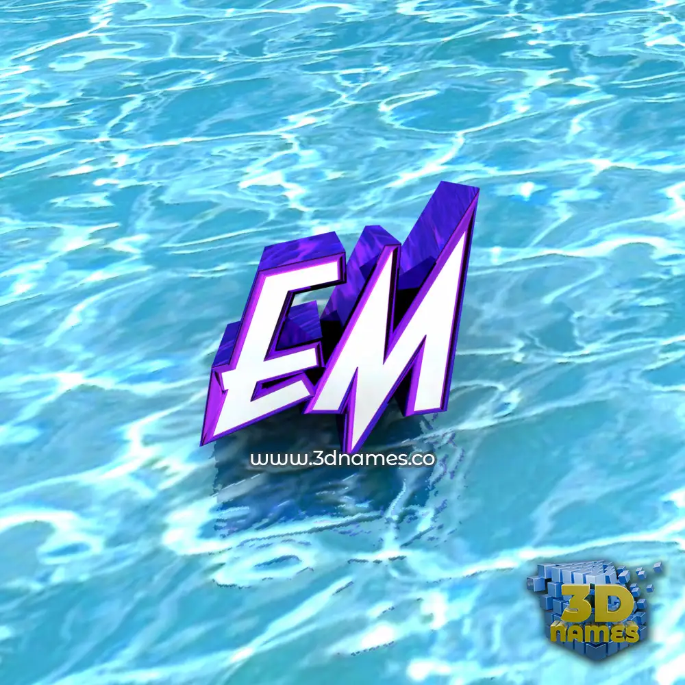 em in Water style - 3D name wallpaper