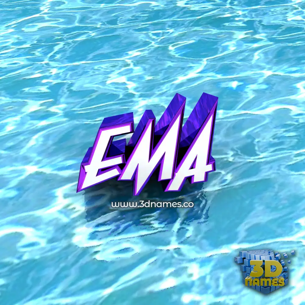ema in Water style - 3D name wallpaper