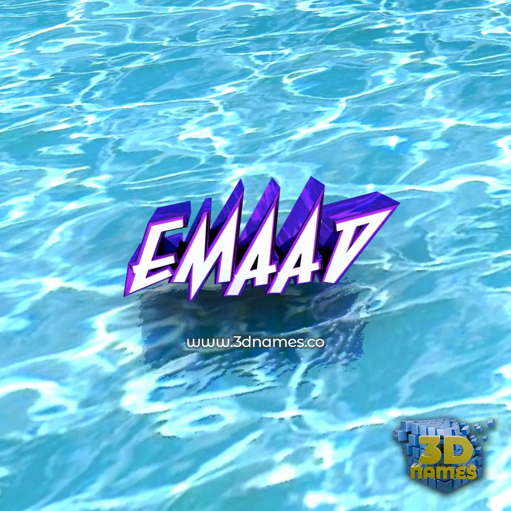 emaad in Water style - 3D name wallpaper
